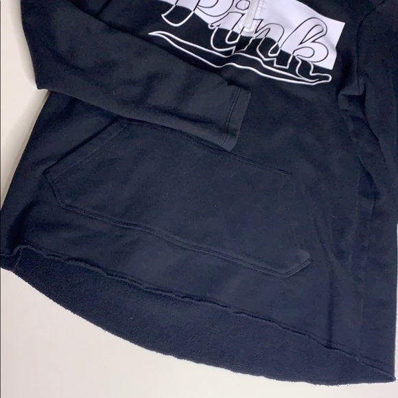 Pink Victoria Secret Half Zip Logo Pull Over Sweatshirt color block black xs - Picture 5 of 6